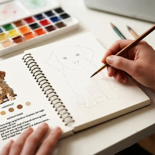 Komplet sæt til akvarelmaling